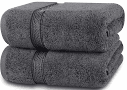 Utopia Towels - 2er-Pack Badetücher Set Premium 100% ringgesponnene Baumwolle 69 x 137 cm Handtücher, sehr saugfähig, weiches Gefühl Duschtücher (Grau)