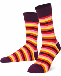 Mysocks Bunt Gestreifte Socken für Damen und Herren aus Baumwolle, Herrensocken, Damensocken für Freizeit- und Businesssocken, Nahtloser Zehenabschluss 41-46 Streifen Pfirsich
