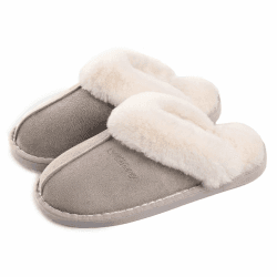 Coswind Hausschuhe Damen Herren Winter Warme Synthetik Lammfell Kunstfell Plüsch Flauschige Fell Weiche Rutschfeste Pantoletten Indoor Outdoor