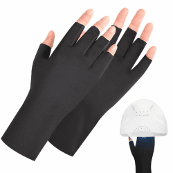 KOQAIIZ UV Shield Handschuhe Nägel, 1 Paare Gel Maniküre Handschuhe, Fingerlose Handschuhe Schützen Hand für Nagellack Nagel Kunst Trockner Radfahren