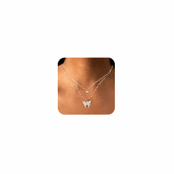 ALEXCRAFT Layered Schleifen Kreuz Kette Gold Silber Damen Halskette mit Anhänger Modeschmuck für Sie Frauen Freundin Mama Kreuz