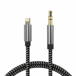 Aux Kabel iPhone [MFi Zertifiziert], Lightning Klinke Kabel, iPhone Auto Audio Kable, Lightning auf 3.5mm Klinke Audio Kopfhörer Adapter für iPhone14/14Max Pro/13/13Pro Max/12/Mini/11Pro Max/XS/X-1M