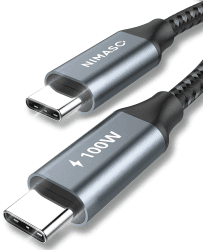 Nimaso USB C auf USB C Kabel 1M,USB Typ C 100W 20V/5A PD Schnellladekabel mit E-Mark Chip Ladekabel und Datenkabel für Macbook Pro,MacBook Air,iPad Pro,ChromeBook Pixel, Samsung Galaxy S23/S22/S21