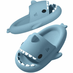 SAGUARO Shark Slippers Damen Herren Kinder, Weich und Bequem Hai Hausschuhe Jungen Mädchen, Sommer Cloud Shark Slides für Zuhause, Rutschfeste Schwimmbad Strand Haifisch Schlappen Gr.24-47 EU