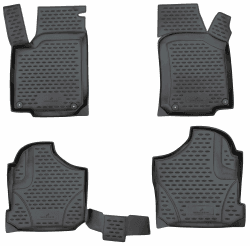 WALSER XTR Gummi Fussmatten Auto kompatibel mit VW Golf IV (1J1) 08/1997-12/2007, Golf IV Variant (1J5) 1999-2006, 100% passgenaue Auto Fußmatten, robuste Universal Fußmatte Auto, Gummimatten Auto