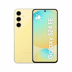 Samsung Galaxy S24 FE AI Smartphone ohne Vertrag, AI Handy mit Android, 8 GB RAM, 128 GB Speicher, 50-MP-Kamera, Lange Akkulaufzeit, Yellow, 36 Monate Herstellergarantie [Exklusiv bei Amazon]
