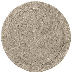 Erwin Müller Badematte, Badteppich Uni Serie Stuttgart - extra dick, hohe Saugfähigkeit, 100% Baumwolle - Größe rund: 90 cm Ø Taupe