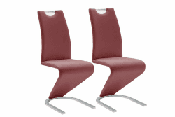 Robas Lund Esszimmerstühle 2er Set Schwingstuhl rot bordeaux, Esszimmerstuhl Stuhl Amado, 62.0 x 45.0 x 102.0 cm