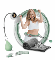 K-MART Fitnessreifen, Smart Hula Hoop Reifen Erwachsene, Hula Hoop mit Gewicht Kugel, Zähler und 16 Knoten, Perfekt Smart Ring Hullahub Reifen zum Abnehmen, Core-Stärkung und Straffung