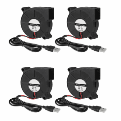 4 Stück 60 mm Kühlung USB-Gebläse 6015 5 V USB 5 Volt Lüfter Gebläse Turbine Turbo Kugellager 60 x 60 x 15 mm PC-Computergehäuse Kühlung Kühlerlüfter