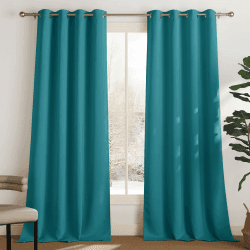 PONY DANCE Blickdichter Vorhang Türkis Ösenschal 2er Set Blackout Curtains for Living Room Verdunklungsvorhänge Ösen Gardinen Verdunkelung Thermovorhänge Kälteschutz, H 245 x B 140 cm H245 x B140 cm (2er Pack) Türkis