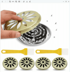 Graplan ４ Stück Mückenspirale Halter, Mückenspirale Behälter,Moskito Spulenhalter mit 2 Bürsten,Edelstahl Halter für Moskitospulen,Mückenspulenhalter mit Deckel für Haus Garten Camping Angeln Reise