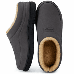HomeTop Herren Mokassin Hausschuhe Weiche Warme Rutschfeste Memory Schaumstoff Innen Pantoffeln mit flauschigem Futter