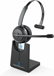 MONODEAL Bluetooth Headset mit Mikrofon, Wireless Headset mit Stummschalttaste Und AI-Geräuschunterdrückung, Headset Bluetooth V5.2 für PC Büro Callcenter Zoom Microsoft Skype Telefon