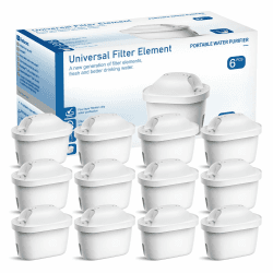 WaterJingYi Wasserfilter Ersatz für Brita® Marella® Kanne Brita® Wasserkocher,Wasserfilter kartuschen Kompatibel mit Maxtra+® Plus Maxtra Pro® All-in-1 Reduziert Verunreinigungen-12er Set