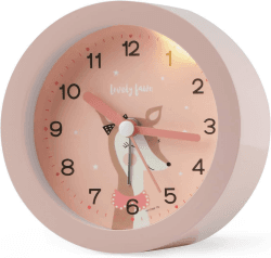 Juboos Wecker,Analoger Wecker Kinder, Kompakt Nicht Tickendes Bett Reise Silent Wecker mit Lautem Alarm, Nachtlicht, Batteriebetriebene Weckuh (Rosa)