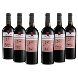 Feudo Apuliano Primitivo del Salento IGP, Rotwein mit dem Duft Reifer Früchte und einem Weichen und Harmonischen Geschmack, Alkoholgehalt 14 % Vol., Karton mit 6 Flaschen mit jeweils 750 ml