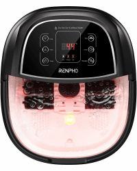 RENPHO Fussbad mit Massagefunktion, Geschenke für Männer, Fußbad Massagegerät Elektrisch mit Timer, Fussbadewanne mit Massage mit Temperatureinstellung,Fußmassagegerät mit Wasser Fußsprudelbad,Schwarz
