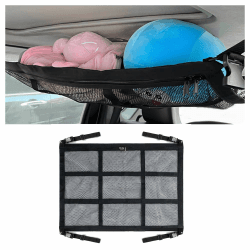 Gepäcknetz Auto für Autodach,Doppelte Lage Große Kapazität Kofferraum Netz mit Zip-Siegeln,Universal Kofferraumnetz Auto Camping Zubehör Hängend auf Auto LKW SUV Dach