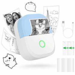 mafiti Mini Drucker tragbarer Mini Printer, Mini Fotodrucker Wireless Taschendrucker Thermodrucker Smartphone Bluetooth Drucker Sticker Printer, für iOS und Android, ideal für Studium, Fotos, Präsent