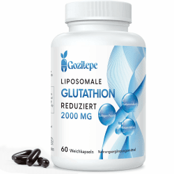 Liposomales Glutathion reduziert 2000mg pro Portion | Glutathion Ergänzung mit Hyaluronsäure + Kollagenpeptid + Resveratrol | 10x bessere Absorption (60 Stück (1er-pack))