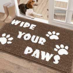 Enyhom Schmutzfangmatte 80 x 120 cm, Maschinenwaschbare Robust Fußabtreter Personalisierte Fussmatten Haustür Antirutsch Wasserdicht für Haustür, Eingangsbereich, Garten，Braun