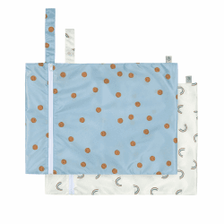 LÄSSIG Nasstasche wiederverwendbar für Kind Baby 2 Stück/Wet Bag Happy Rascals Smile