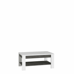 FORTE Brugia Couchtisch, Holzwerkstoff, Weiß kombiniert mit Betonoptik Dunkelgrau, 45,7 x 100 x 60 cm