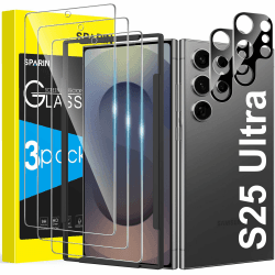 SPARIN Panzer Schutz Glas für Samsung Galaxy S25 Ultra, 3 Schutzfolie und 2 Kameraschutz mit Einfache Montage Rahmen, Kompatibel mit Fingerabdrucksensor,9H Härte,Anti-Kratzen,Anti-Bläschen,HD-Klar