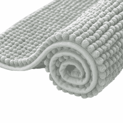 subrtex Badematte rutschfest Badezimmerteppich aus Chenille Saugfähig Badteppich weich Wasserabsorbierende Badvorleger für Badezimmer,Maschinenwaschbar(40 x 60 cm, hellgrau)