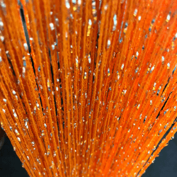 Vagasi 2 Stücke Türvorhang Hochzeit Fadengardine Fadenvorhang 100 x 200 cm Bead Fadenvorhang einfarbig Perle Glitzer schön für Schlafzimmer Restaurant Fotografie Hintergrund, Orange