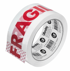WONDAY Klebebandrolle mit Aufschrift Fragile, 50 mm x 66 m