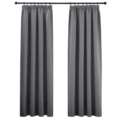PONY DANCE Vorhang Blickdicht Grau Übergardinen mit Kräuselband 2er Set H 175 x B 140 cm Verdunklungsvorhänge für Schienen Thermogardinen Kälteschutz Gardinen Wärmeisolierend H175 x B140 cm (2er Pack) Grau