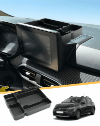 LFOTPP Kompatibel mit Dacia Sandero 3/Stepway 3/Dacia Jogger 8 Zoll Hinter dem Bildschirm Aufbewahrungsbox Mittelkonsole Armaturenbrett Tablett, Sandero 3 Stepway Ablagen Organizer Zubehör