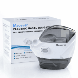 MAOEVER Nasenbewässerungssystem - Elektrische Neti Pot Sinus Spülmaschine für Nasenpflege, Nasenreiniger Gerät mit 30 Salzpaketen und einem Messbecher, geeignet für Erwachsene Nasenwäsche