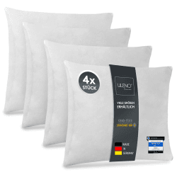 LILENO HOME 4er Set Kissenfüllung 45x45 cm - 40°C waschbares Innenkissen geeignet für Allergiker - Polyester Kisseninlet als Couchkissen, Sofa Kissen Cocktailkissen und Kopfkissen