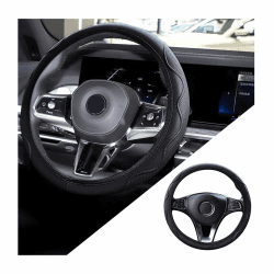Atmungsaktive Auto Lenkradbezug,Anti-Rutsch Lenkradbezug Leder Mit Gummizug für Auto Deko,Universelles Auto Deko Innenraum Mit Innendurchmesser 37-38cm für Lenkradschutz