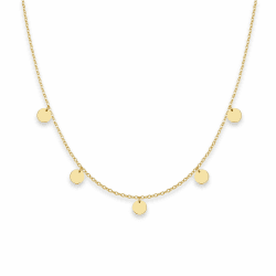 GD GOOD.designs Kette mit Plättchen für Damen - Wasserfest | 5 Coin Halskette in 18K Gold - Silber oder Rosegold | Boho Schmuck aus Edelstahl