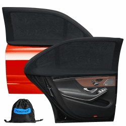 Sonnenschutz Auto Baby, PEMOTech (2 Stück) Kinder Doppelseitiges UV Schutz Autofenster, Reduziert Wärme und UV-Strahlung,für 98% der Autos