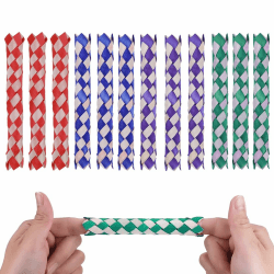 RDNKVB Coole Fingerfalle, Klassische Chinesische Fingerfallen, Sortiert Farben Finger Falle Spielzeug für Kinder und Erwachsene,12 Stück Klassische Geburtstagsfeierbevorzugungen Angebot bei HelloDeals
