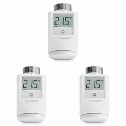 Homematic IP Smart Home Heizkörperthermostat, 3X digitaler Thermostat Heizung, Heizungsthermostat, Steuerung per App, Alexa & Google Assistant, einfache Installation, Energie sparen, 140280A1