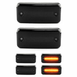 LIGHTDELUX Ersatz für 2 X LED Seiten-Markierungs-Leuchte Begrenzungsleuchte mit E4-Prüfzeichen Black Vision V-174406