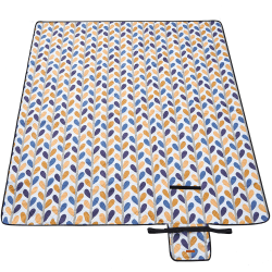 SONGMICS Picknickdecke, 300 x 200 cm, große Matte für Camping, Park, Garten, Strand, wasserabweisend, maschinenwaschbar, faltbar, Blattmotiv GCM008U03