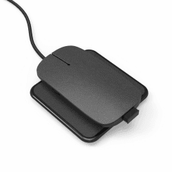 Xoopar Ine Pokket Maus aus recyceltem Leder, Design kabellos & ohne Batterien Premium Version für PC, Mac, Laptop, 2,4 GHz mit Mini-USB-Empfänger (schwarz)