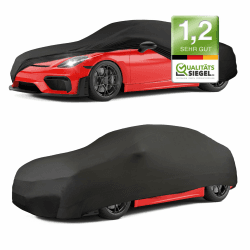 WALSER Premium Abdeckung Auto Indoor Stretch Plus Qualitätssieger Sehr Gut* Autoabdeckung Winter Autogarage Abdeckung Autoplane Winter Autogarage Abdeckung Winter Auto Abdeckplane Kombi M schwarz