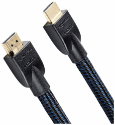 Amazon Basics Geflochtenes HDMI-Kabel, Schwarz, 7.6 m