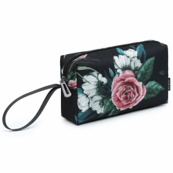 HYZUO Tragbar Elektronische Tasche Organizer Tragetasche Elektronik Zubehör Beutel für Adapter Kabel Handy Stift Ladegerät Maus Power Bank Ohrhörer Festplatte USB Stick SD Karten, Schwarze-Blume