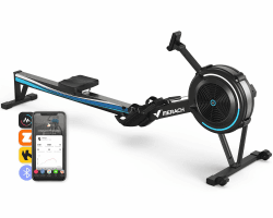 MERACH Rudergerät Luftwiderstand für Zuhause, 10 Stufen Einstellbar mit Exklusiver APP, Professionelles Indoor-Rudergerät, Ergonomischer Komfortsitz, Einfache Lagerung