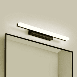 Yafido LED Spiegelleuchte Schwarz 40CM Badleuchte Badlampe Spiegellampe Neutralweiß Wandleuchte Badezimmer Lampe 230V 9W 4000K Schrankleuchte 800Lumen Nicht-dimmbar