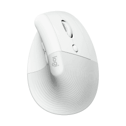 Logitech Lift Vertikale Ergonomische Maus, Kabellos, Bluetooth oder Logi Bolt USB-Empfänger, Leise Klicks, 4 Tasten, Kompatibel mit Windows/macOS/iPadOS, Laptop, PC - Weiß